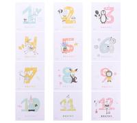 Milisten Juego de Pegatinas Accesorio para Fotos Mensuales para Ñiño Animales Creativos de Papel y Obsequio para Baby Shower