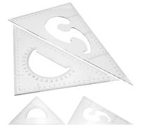 Milisten Juego de Reglas Triangulares de Precisión 4 Piezas Plástico Resistente para Dibujo Técnico y Medición Escolar, Set Escuadra Cartabón Compacto Portátil para Estudiantes y Diseño