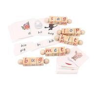 Milisten Juguete Bloques De Letras Giratorias Montessori para Niños Pequeños, Tamaño Medio, Material Seguro, Educativo Desarrollo Cognitivo, Adecuado Aprendizaje Infantil y Juego Interactivo Casa,