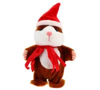 Milisten Juguete Eléctrico Hámster de Peluche Suave con Bufanda Roja para Juguete Educativo y y Seguro para Infancia Feliz