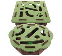 Milisten Juguete Interactivo para Gatos 2 Juegos de Laberintos de Fieltro Cuadrados y Flor Verde con Cascabeles de Hierro Caja Rompecabezas para Gatitos Enriquecimiento Mental y