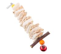 Milisten Juguete Natural de Hueso de Sepia para Colgante Resistente para Masticar Jaulas Accesorio Seguro y Duradero para Pájaros con Campana