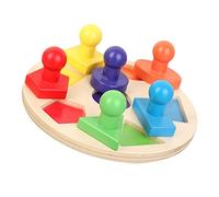 Milisten Juguetes De Discos Geométricos para Educación Infantil Juguete Cognitivo De Madera Combinación De Formas y Colores para Jugar Casa
