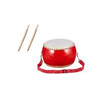 Milisten Juguetes de Tambor de la Piel de Vaca Kit de batería para Tambor de Bebe bebé Instrumento Musical Tambor con con Correa Tambor de Mano para Iniciar sesión Rojo