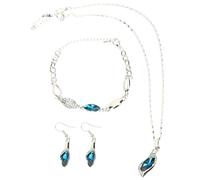 Milisten Kit de Bisutería para Mujer Pendientes, Collar y Pulsera en Aleación Plateada, Estilo Llamativo y Elegante, Adecuado para Navidad y Festivales