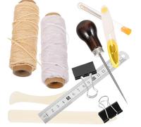 Milisten Kit de Herramientas para Costura de Cuero DIY 16 Piezas, Suministros para Manualidades de Encuadernación y Reparación de Cuero, Accesorios para Artesanía y Bricolaje, Kit Portátil