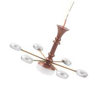 Milisten Lámpara Colgante Miniatura para Decoración de Sala de Estar Modelo de Araña Tonos Cobre y Plata Luz Cálida Blanca para Muebles y Paisajes Miniatura