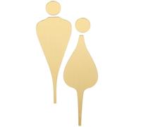 Milisten Letreros para puertas de baño hombres y mujeres 2Pcs Acrílicos 3D Dorados para Oficinas, Hoteles y Baños Públicos