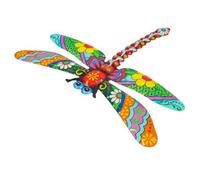 Milisten Libélula de Metal para Decoración de Pared Exterior E Interior, Hierro Resistente No Se Deforma, Arte Único y Atractivo para Hogar y Jardín