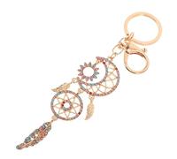 Milisten Llavero Atrapasueños Llavero Colgante Luna Boho de Aleación Gemas de Imitación, Portátil y Resistente, para Mujer, Accesorio para Bolso y Obsequio de Amistad