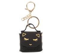 Milisten Llavero Monedero Gato Negro Multifuncional Mini Tamaño Portátil, Monedero Llavero para Niñas y Mujeres, Accesorio de Cartera para Guardar Monedas y Llaves en Uso Diario