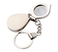 MILISTEN Lupa llavero mini portátil plegable 15 veces lupa de metal llavero para leer joyería viaje práctico pequeña lupa