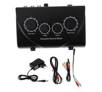 Milisten Mezclador De Audio Ktv Profesional De Doble Canal Con Entrada Para Dos Micrófonos Con Cable, Adaptador Ac220v, Carcasa Abs Negra, Adecuado Para Karaoke, Empresas y Uso Doméstico