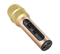 Milisten Micrófono Cuerpo de Aleación de Aluminio y Plástico Profesional Función de Eco y Acompañamiento Externo, Carga USB 400 Mah para Karaoke para Uso en Conferencias y Fiestas