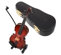 Milisten Mini Adorno de Violín de Madera con Púa Figura de Instrumento Miniatura para Decoración de Casa o Oficina Modelo de Violín Diminuto para Niñas
