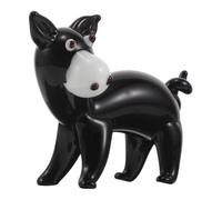 Milisten Mini Estatua de Burro Negro en Miniatura de Vidrio Soplado a Mano, Figura Decorativa Animal de Cristal, Pequeña Escultura Artística para Escritorio y Estantería, Adorno Ligero