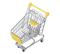 Milisten Mini Juguete Modelo Carrito de supermercado Carro de la Compra decoración de la casa de muñecas Mini einkaufswagen Yellow