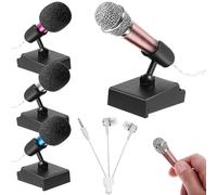 Milisten Mini Micrófono para Cantar y Grabar Portátil de Condensador, 12 Piezas con 4 Fundas de Espuma Negras, 4 Soportes Negros y Colores Dorado, Plata, Rojo y Azul, Compatible