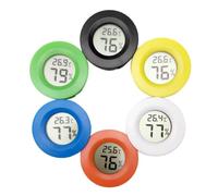 Milisten Mini Termómetro Higrómetro Lcd Redondo, Medidor de Temperatura Y Humedad Interior 2 en 1, Colores Surtidos, 4,5 X 4,5 X 1,5 Cm, para Incubadoras, Criadoras, Humidores de Y Acuarios de