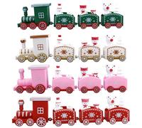 Milisten Mini Tren Navideño de Plástico 4 Piezas para Adornos de Fiestas de Navidad y Juguetes para Niños en Estilo Festivo