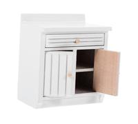Milisten Miniatura de Cocina Madera Blanca Mueble Decorativo Casa de Muñecas Accesorios de Cocina Miniatura Decoración de Casas Pequeñas
