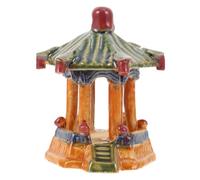 Milisten Miniature Pavilion Ceramic Fish Hideout Shelter for Aquariums Compact Chinese Classical Decor for Landscape and Bonsai Decoration