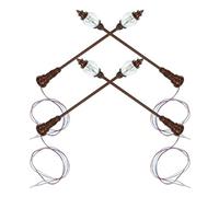 Milisten Modelo de Farolas Miniatura para Decoración de Maquetas Arquitectónicas y Paisajes, Lámparas de Simulación en Abs Marrón, Pack de 4 Piezas Escala 1:87