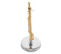 Milisten Modelo De Flauta Decorativa De Dorado Con Soporte y Estuche Adorno Musical Para Amantes Música y Graduados