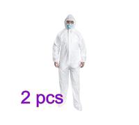 Milisten Monos de Protección de 2 Piezas Trajes Monos con Capucha Médicos Desechables Bata de Operación Traje de Cuerpo de Protección No Tejido para La Industria Hospitalaria Talla L