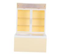 Milisten Mueble de Helados de simulación. casa de muñecas Aparato Fridge Mini refrigerador electrodomésticos de Cocina de muñecas Muebles de Cocina de casa muñecas el plastico Beige