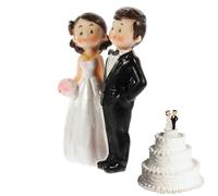 Milisten Muñeca Decorativa Boda, Figura de Resina Resistente, Adorno Compacto para Decoración de Pastel y Mesa en Eventos Nupciales, Obsequio Especial para Novios