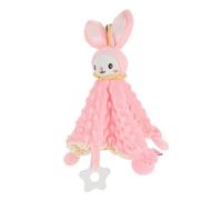 Milisten Muñeco de Apego y Toalla Calmante para Ñiño 0-1 Año, Juguete de Peluche y Seguro, Toalla de Saliva Rosa Diseño de Conejo, Adecuado para Dormir y Confortar al Ñiño