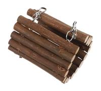 Milisten Natural Wood Parrot Hammock Tunnel with Hook Small Animal Chew Toy For Birds and Hamsters Interactive Wooden Swing For Exercise and Behavior Enrichment