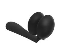 Milisten Pandereta de Pie Negra Campana Metálica, Accesorio de Percusión para Batería, Sonajero Orff para Niños, Instrumento de Acompañamiento Musical y Ritmo en Escenario