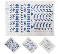 Milisten Papel de Transferencia Cerámico bajo Cubierta 4 Piezas Calcomanías Clásicas en Tonos Azules, Papel Recortable para Calcas Cerámicas de Cocción, Uso en Artesanía y Decoración