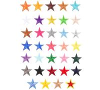 Milisten Parches Termoadhesivos Estrellas Bordadas Multicolor Mini 35 Unidades para Planchar en Ropa, Zapatos y Sombreros, Parches de Hierro para Decoración y Reparación DIY