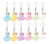 Milisten Pendientes Colgantes para Mujer 6 Pares Diseño de Patito Tridimensional Que la Oscuridad Lechoso Jengibre Césped Accesorios Ligeros y Modernos para Adolescentes y Uso