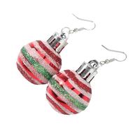 Milisten Pendientes Navideños de Bola Colgante Diseño de Brillo y Patrón Festivo 1 Par de Joyas para Orejas Accesorios para Navidad y Cosplay