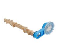 Milisten Perchero De Madera para Pájaros con Ventosa Soporte para Periquitos y Juguete Natural para Molienda y Actividad para Entrenamiento