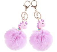 Milisten Piezas Llavero Colgante De Unicornio Pompón, Felpa Y Aleación | Adorno para Bolso, Colgante de Llave, Estilo Bonito y Ligero, Adecuado para Estudiantes y Niñas