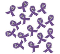 Milisten Pin de Lazo de Concientización Esmaltado para Mujer, Broche de Solapa Morado, 20 Piezas para Evento Benéfico y Campaña Violencia Doméstica