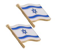 Milisten Pines de Solapa de Esmalte Bandera de Israel, Broche Metálico para Mujer y Hombre, Accesorio Ligero para Decoración de Fiestas y Eventos, Conjunto de 2 Unidades