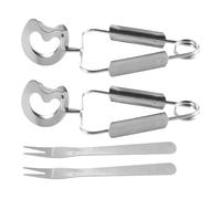 Milisten Pinzas para Caracoles de Acero Inoxidable 4 Piezas, Juego Tenedores para Mariscos, Utensilios Pequeños para Pasta y Hornear, Multifuncionales para Cocina y Restaurante