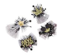 Milisten Pinzas Para El Cabello De Año Chino 4 Piezas Diseño De Copa Alta, Estrella Brillante y Diadema Dorada, Accesorio Festivo Adecuado Para Fiestas y Celebraciones De Año