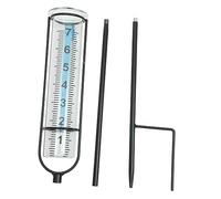 Milisten Pluviómetro De Jardín Con Soporte Metálico Medidor De Precipitación Transparente Para Huertos y Césped Herramienta Profesional De Medición De Lluvia