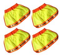 Milisten Protector Solar de Casco de 4 Piezas Sombrilla de Cuello de Malla de ala Completa con Tiras Reflectantes de Alta Visibilidad Transpirable para Casco de Seguridad sin Gorra de Casco