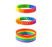 Milisten Pulsera de Silicona Ligera y Portátil, Aro de Muñeca de Moda Diseño Único, Pack de 3 Piezas de Joyas Amistad Gay para Celebraciones y Uso Diario Color Aleatorio