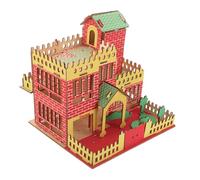 Milisten Puzzle Casa de Madera para Modelo DIY Madera de Contrachapado de Kit de Construcción Manual para Desarrollo Creativo y Aprendizaje Temprano Pequeñas Casas para Manualidades