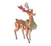 Milisten Puzzle de Madera de Navideño Juguete Educativo de Inteligencia para Manualidad Creativa DIY para Navidad Familiar Divertido y