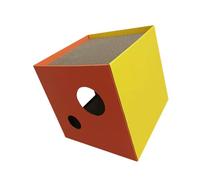 Milisten Rascador para Gatos de Sisal y Cáñamo Forma de Cubo Rascador Interior Estable y Ligero Juguete para Arañar y Casa Decorativa para Gatitos Color Naranja